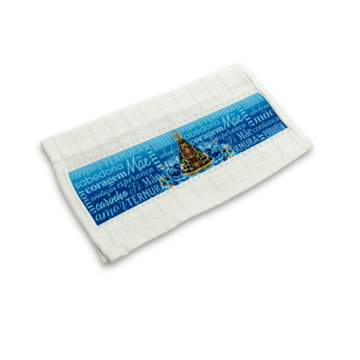 TOALHINHA NOSSA SENHORA APARECIDA - FUNDO COM ESCRITAS