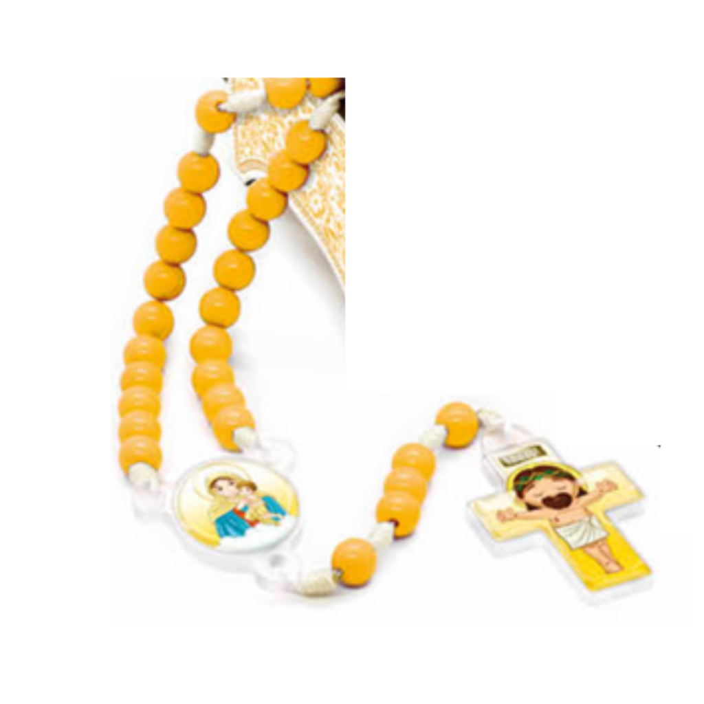 TERÇO INFANTIL MÃE RAINHA - AMARELO