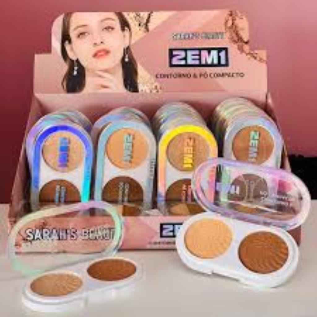 CONTORNO E PO COMPACTO 2EM1 - SARAH'S BEAUTY