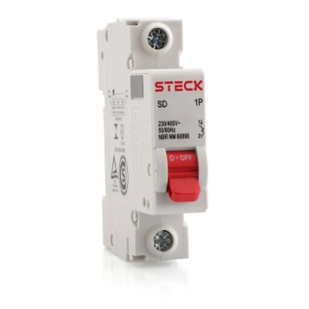 DISJUNTOR DIN 25A MONOFASICO STECK