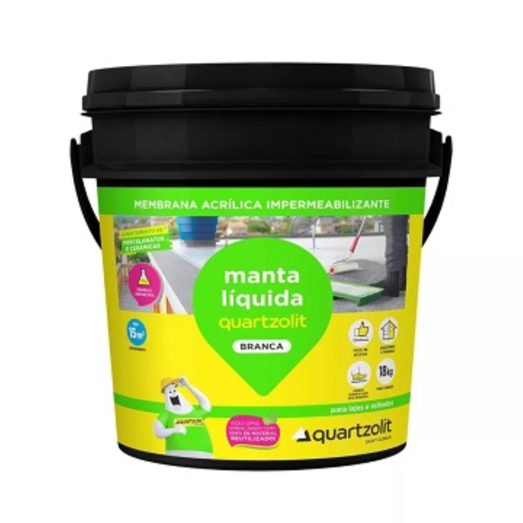 IMPERMEABILIZANTE MANTA LIQUIDA QUARTZOLIT BRANCA BALDE 18Kg