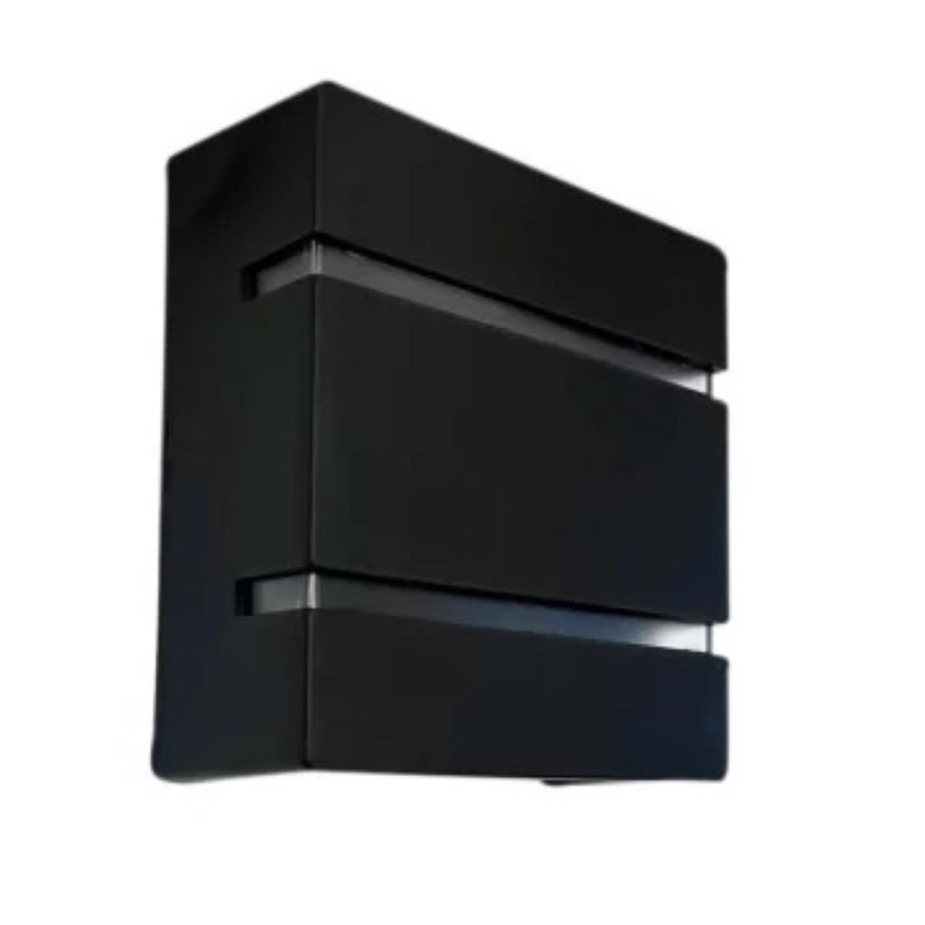 Arandela Pp Externa Slim 2 Aletas/2 Faces Preta Enerlux