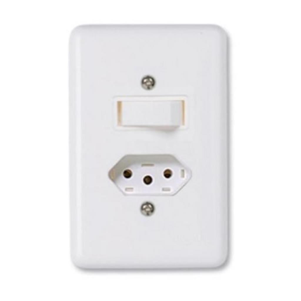 INTERRUPTOR 1 TECLA + 1 TOMADA ILUMI STYLUS