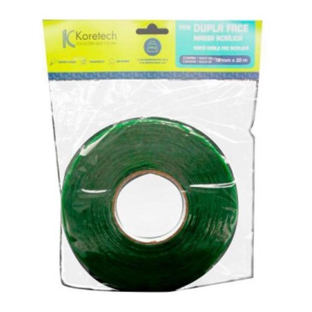FITA DUPLA FACE MASSA ACRILICA - 18x02m - KORETECH