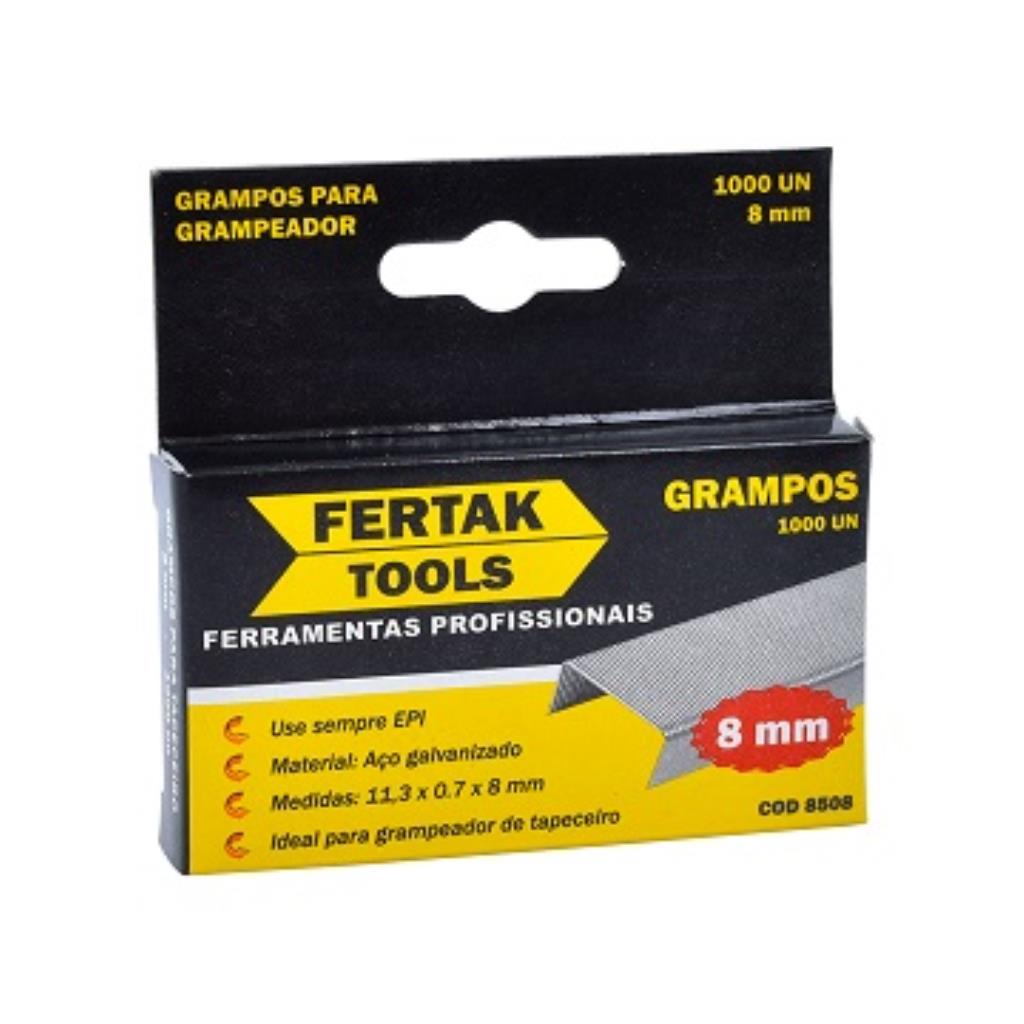 GRAMPO PARA GRAMPEADOR TAPECEIRO - 08 MM C/ 1000 PCS FERTAK