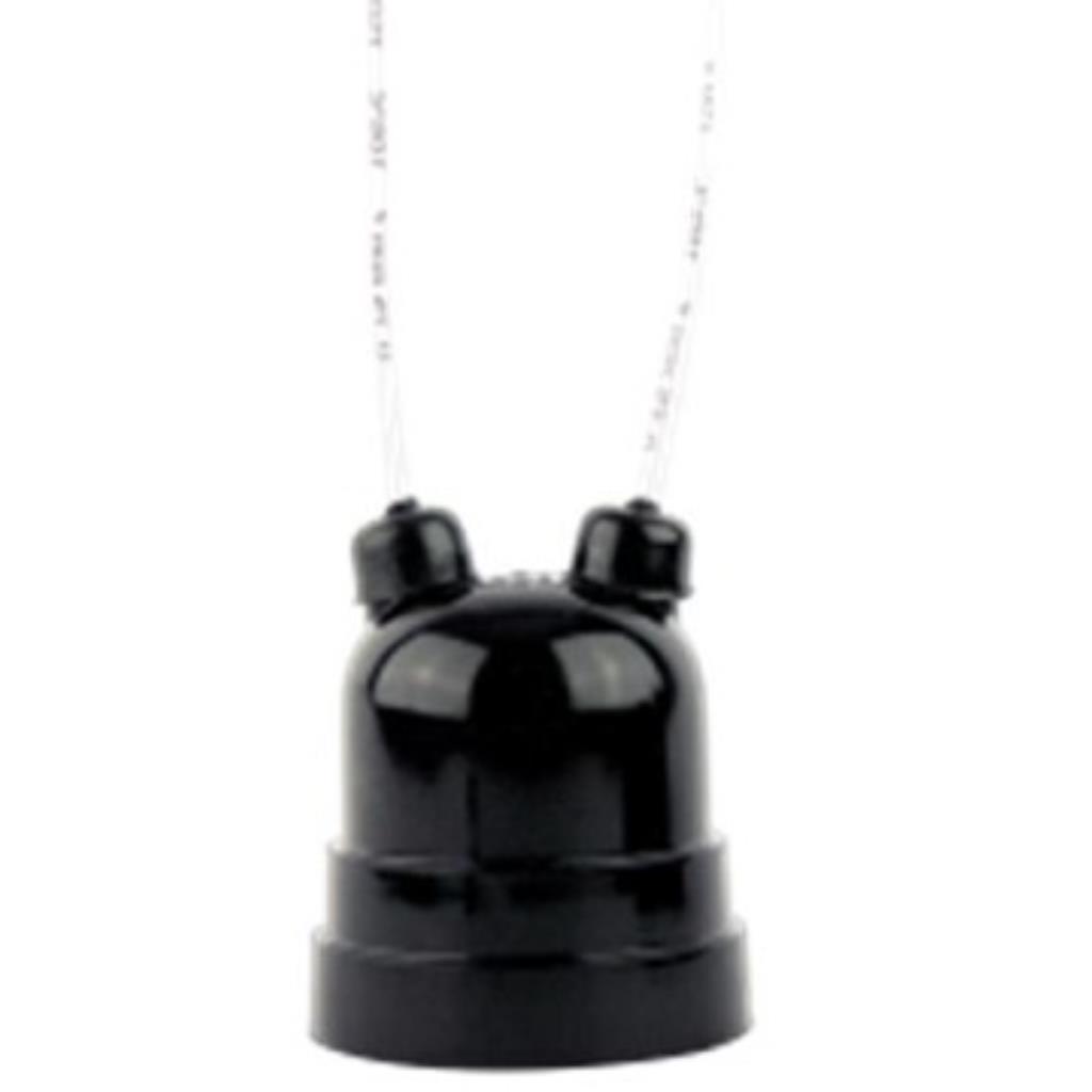 BOCAL E-27 NYLON COM RABICHO PRETO FOXLUX