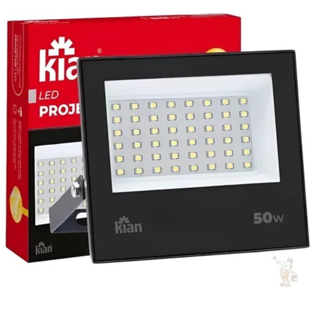 REFLETOR LED 50W PRETO 6500K LED KIAN