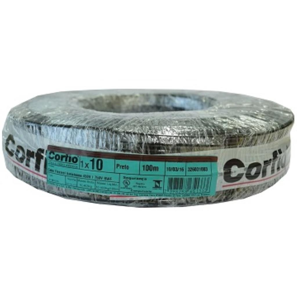 Cabo 10mm preto flexivel Corfio 750V