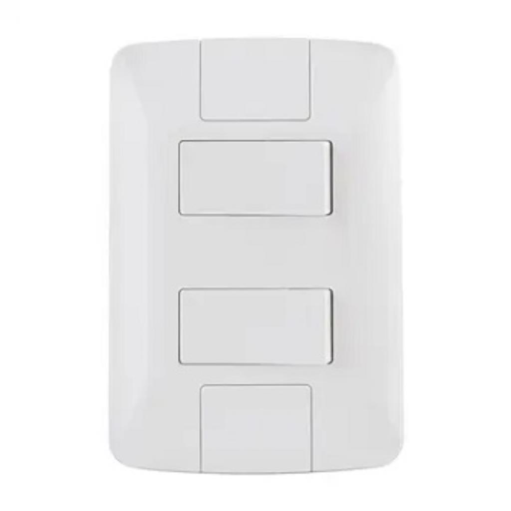 INTERRUPTOR ARIA TRAMONTINA 2 TECLAS SIMPLES 6A C/PLACA BRANCO