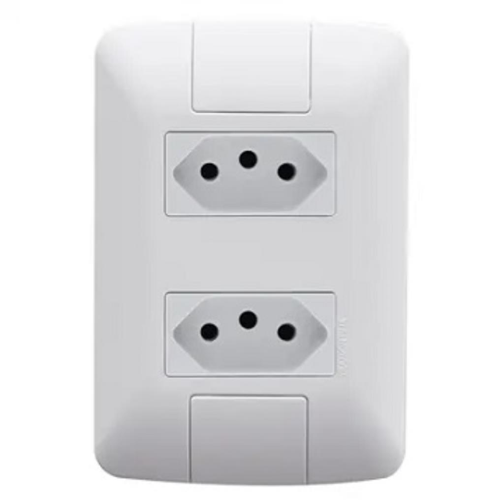 TOMADA ARIA TRAMONTINA DUPLA 2P+T 20A C/PLACA BRANCO