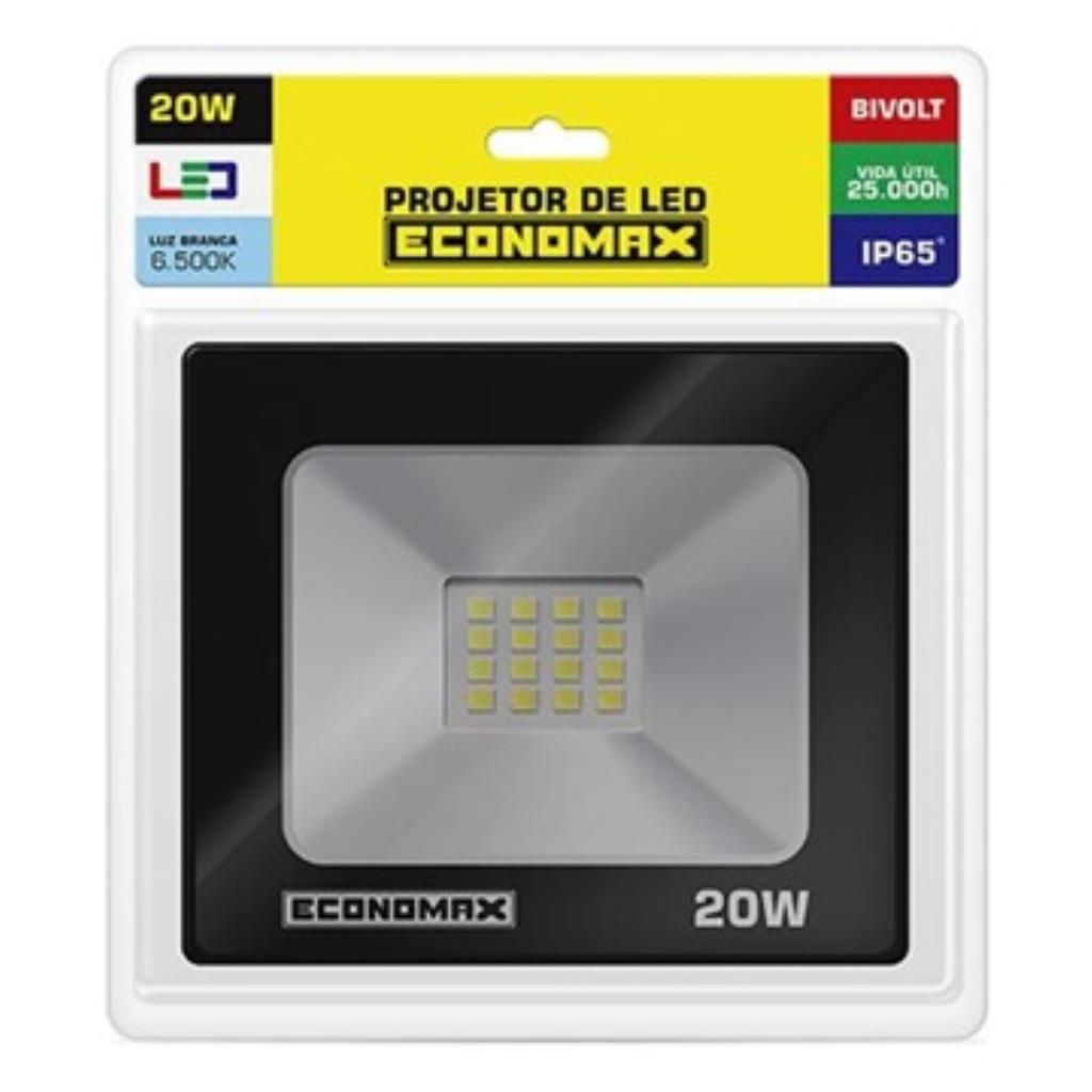 REFLETOR LED PRETO - 20W/6500K - KIAN