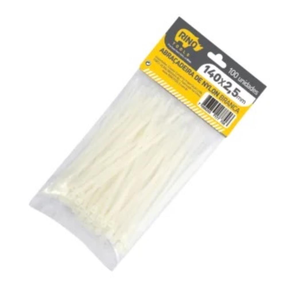 Abraçadeira Nylon 200Mmx3,5 Branca Rino C100