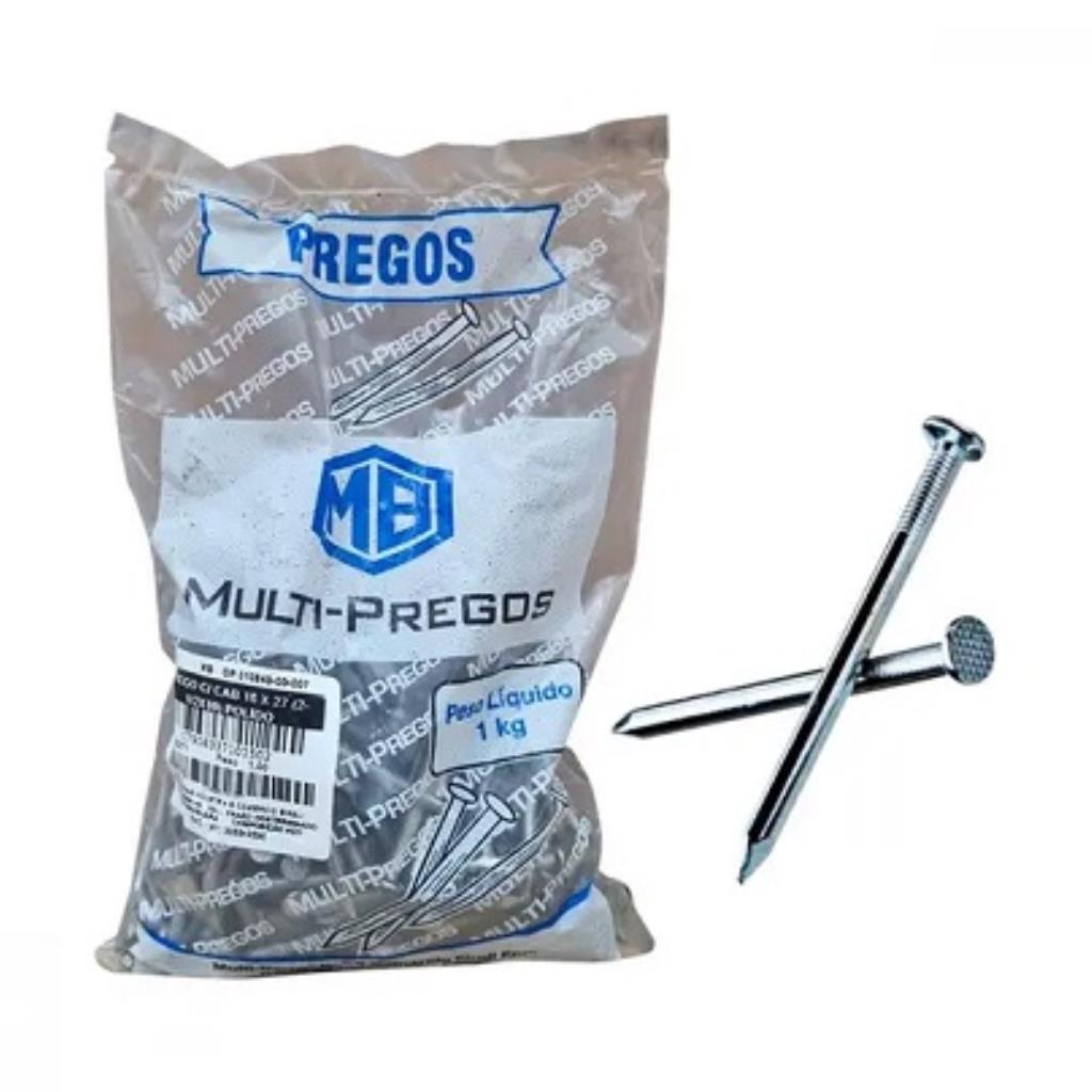 PREGO POLIDO 18X24 COM CABEÇA 1KG MULTIPREGOS