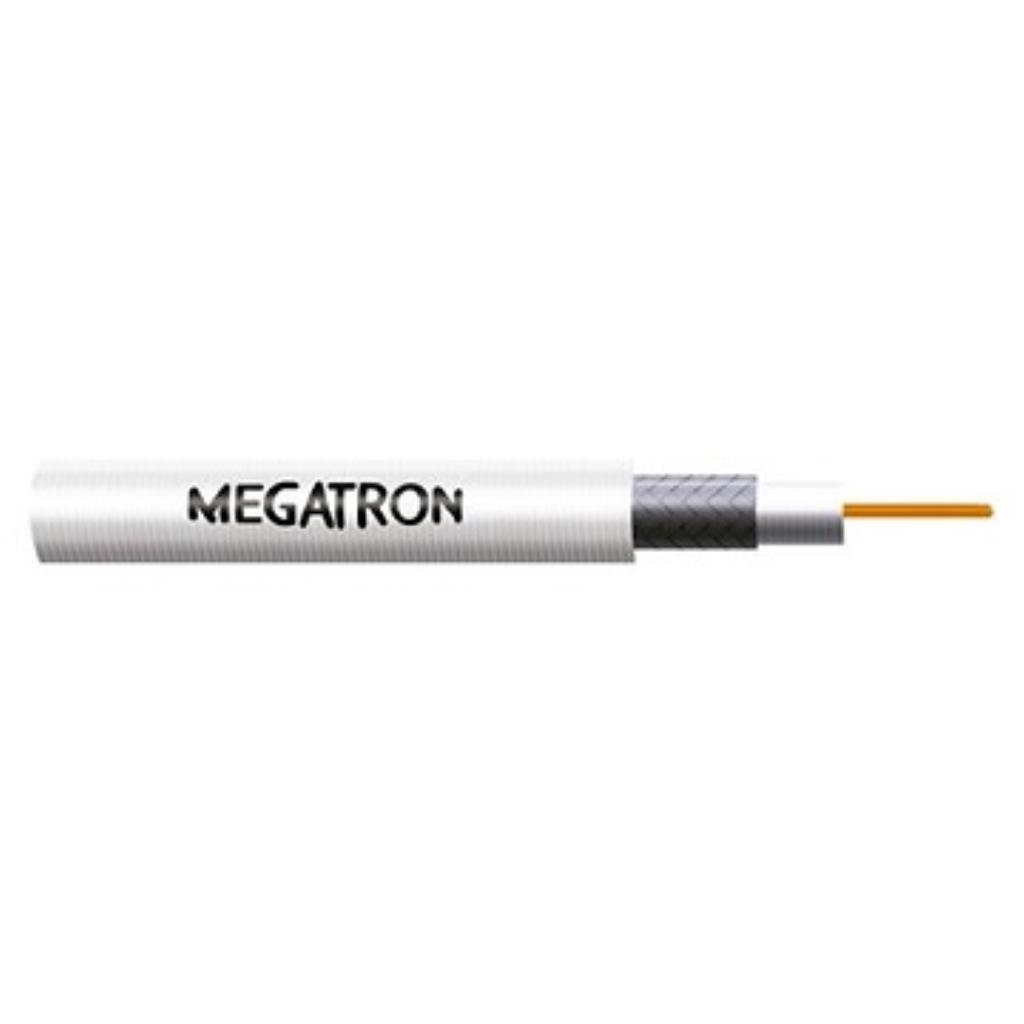 Cabo antena Coaxial 67% Malha RG 6 Branco Megatron