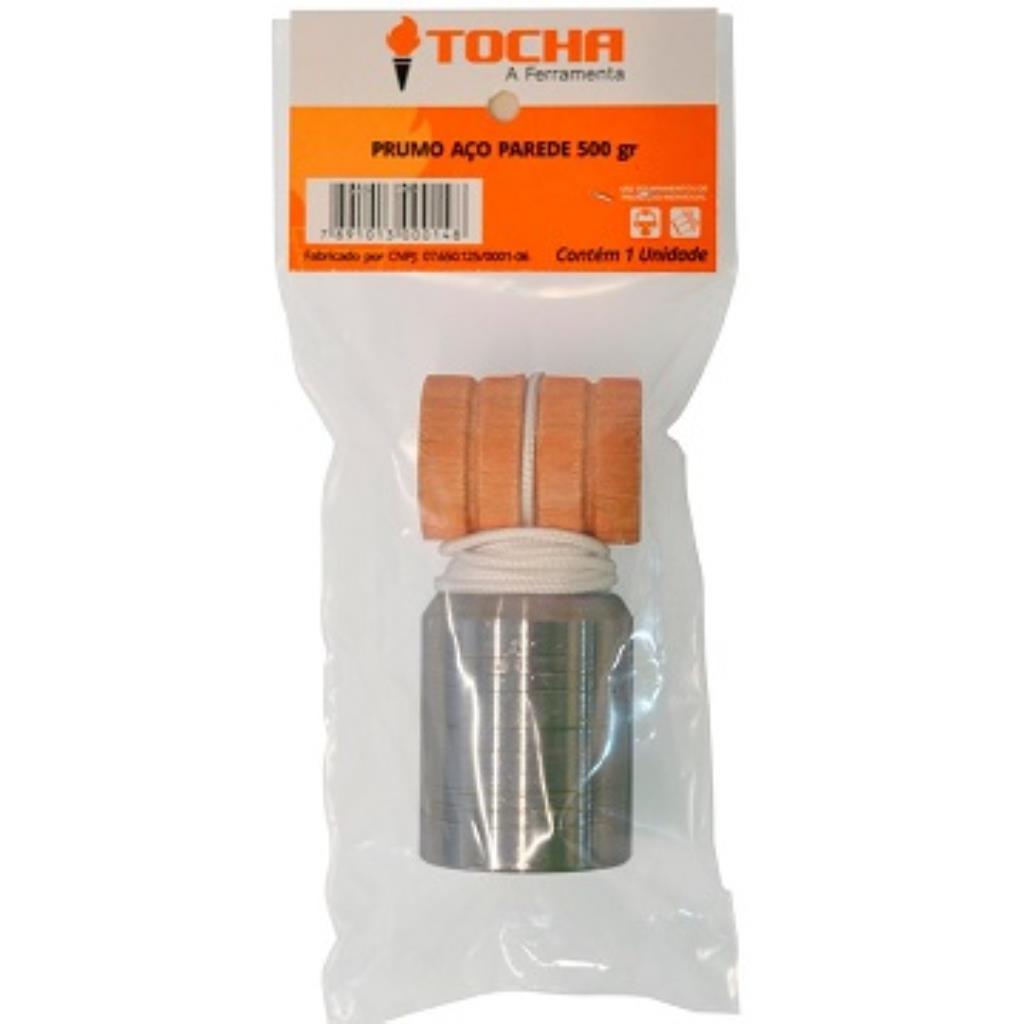 PRUMO DE PAREDE TOCHA ACO 500g TOCHA PRUMOS