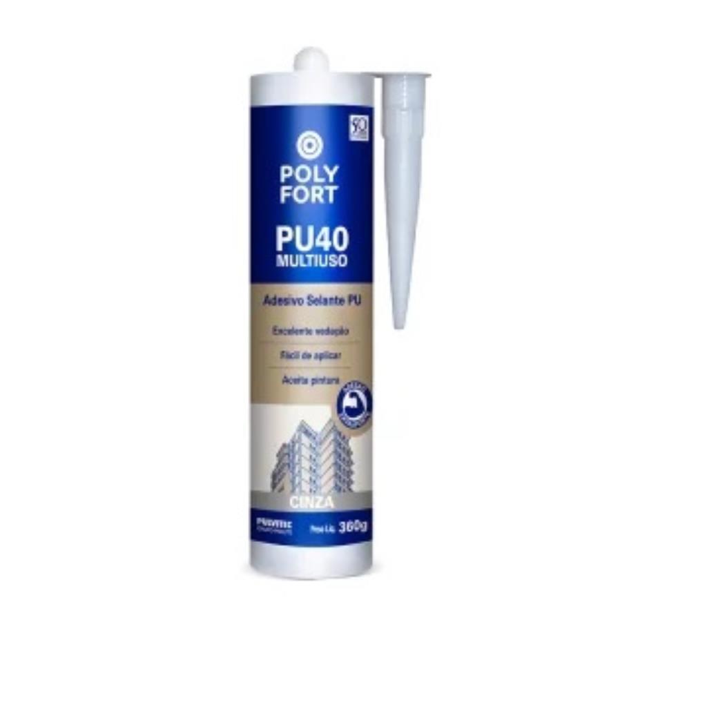ADESIVO SELANTE PU40 POLYFORT MULTIUSO CINZA 360G