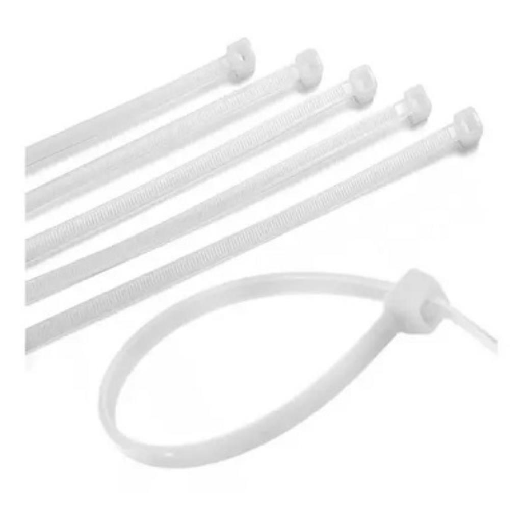 Abraçadeira Nylon 150Mmx2,5 Branca Thompson com 100 unidades