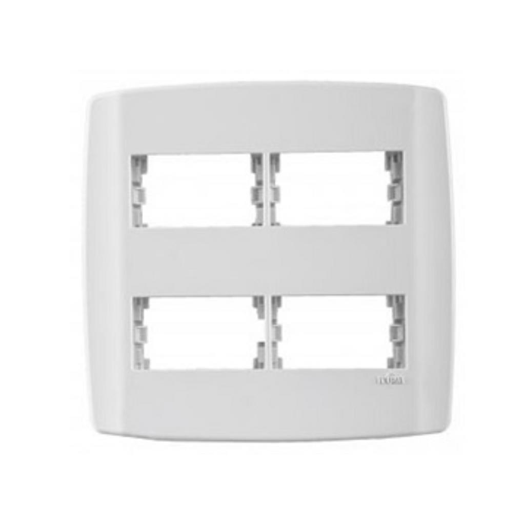 PLACA 4x4 4 MODULOS (SEPARADO HORIZONTAL) COM SUPORTE SLIM - BRANCO 83070 - ILUMI