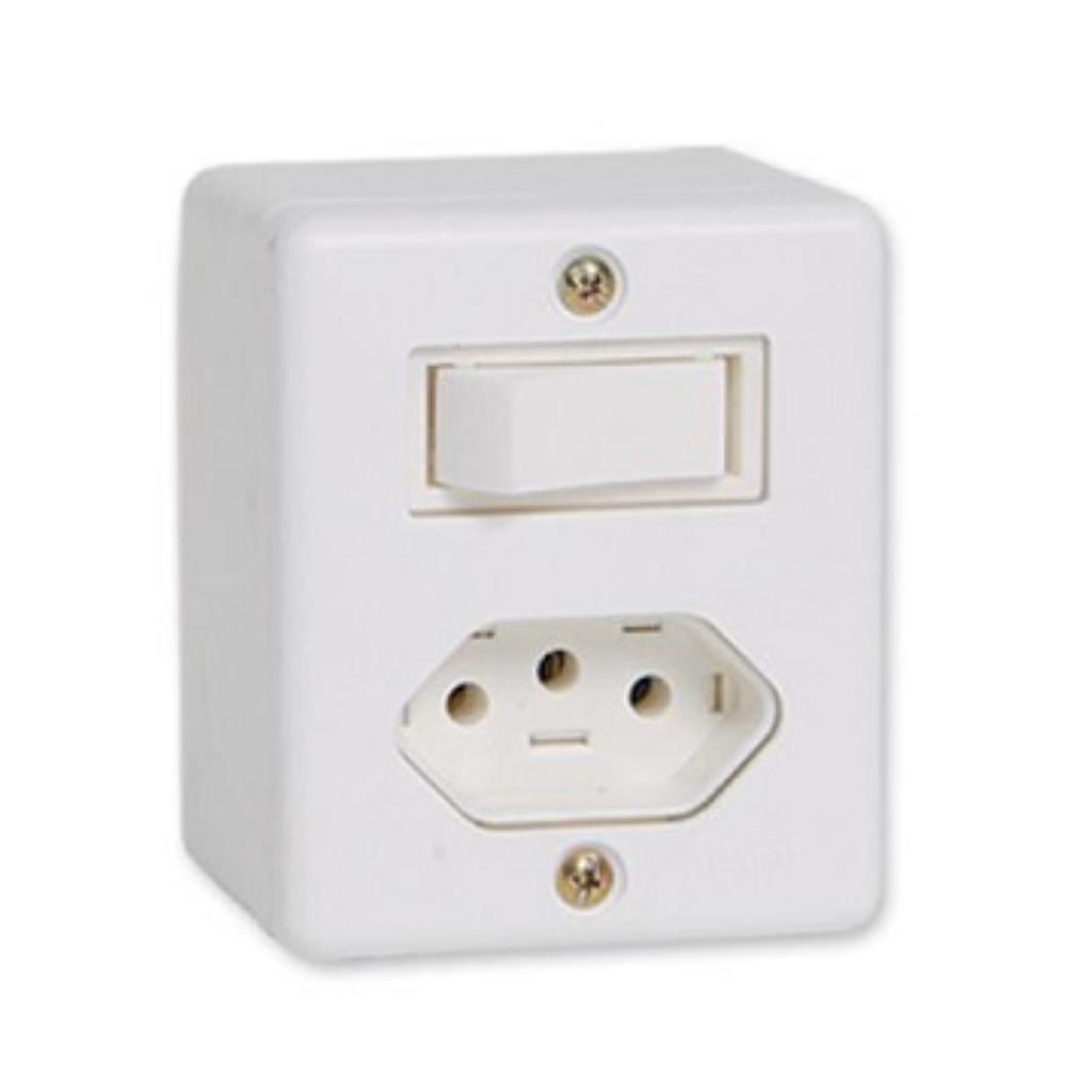 Interruptor X 1 tecla + Tomada 2P + T 10A (externa) IILUMI
