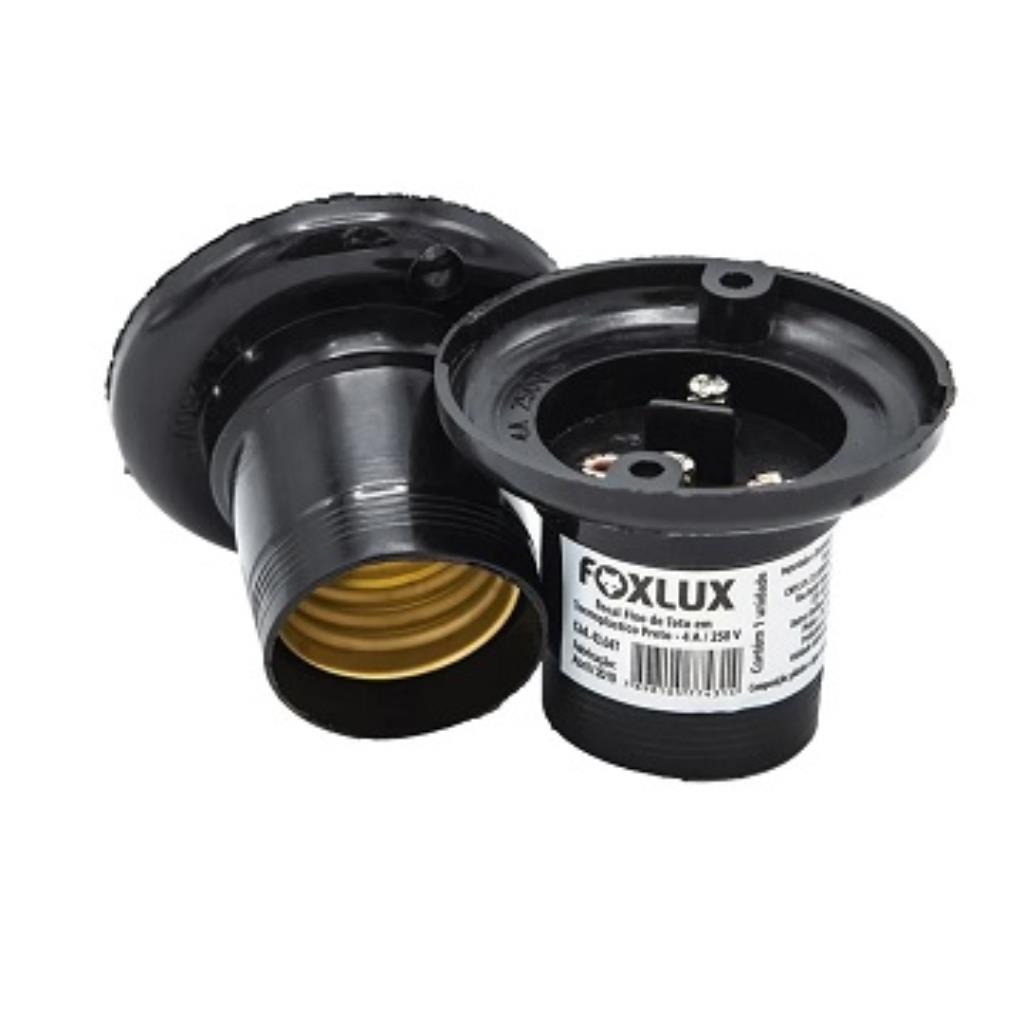 Soquete Fixo de Teto Foxlux Nylon Preto
