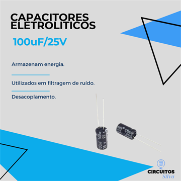 Capacitor eletrolítico  25V/100uF