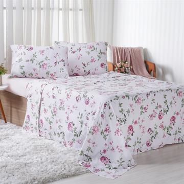 JOGO DE LENÇOL CASAL 150 FIOS 4 PÇS GIARDINO BENE CASA ROSINHA