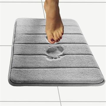 Tapete de Banheiro Super Soft Camesa Cinza 60cmx40cm Poliester