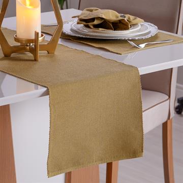 TRILHO DE MESA PESPONTO 33X1,40M KHAKI TESSI