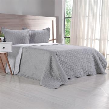 KIT COBRELEITO QUEEN LISSE 3PÇS CINZA URBANO BENE CASA