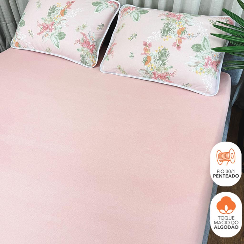 JOGO DE LENÇOL CASAL MALHA 3PÇS MARBELLA LEPPER