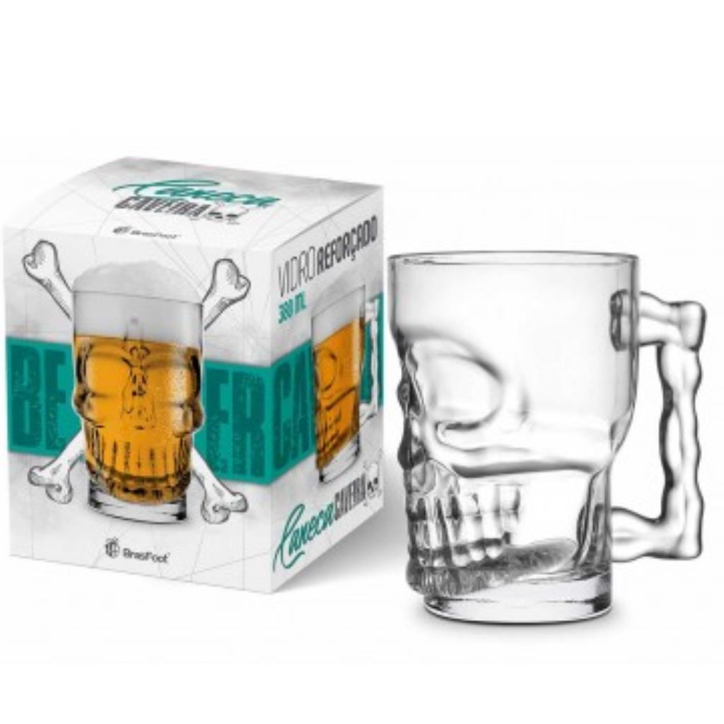 caneca chopp caveira 2478 380ml brasfoot