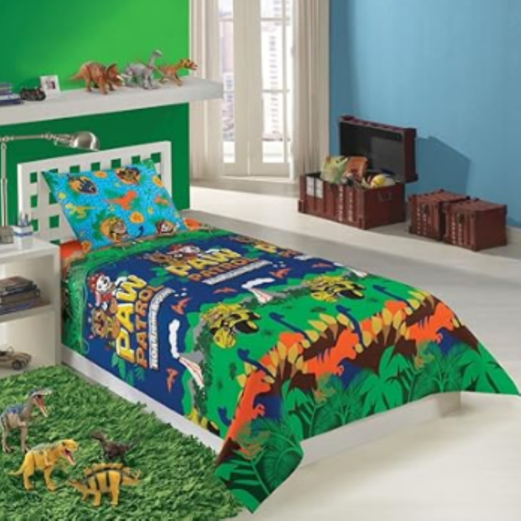 JOGO DE LENÇOL SOLTEIRO PATRULHA CANINA DINO 2PÇS LEPPER