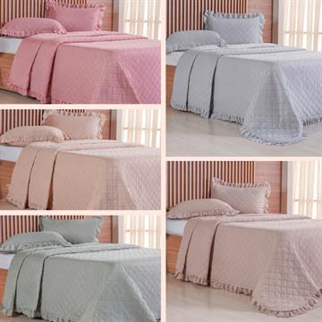KIT COLCHA KING FRUFRU 3PÇS BENE CASA