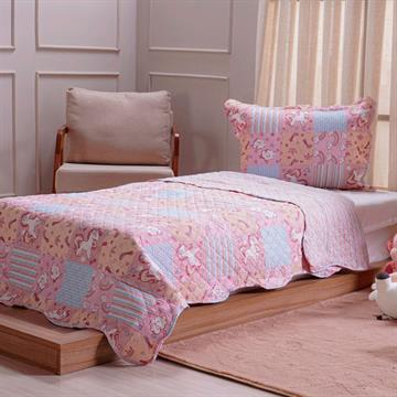 KIT COLCHA SOLTEIRO KIDS UNICORNIO 2PÇS BENE CASA