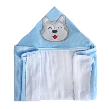 toalha capuz azul com forro fralda bene casa
