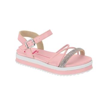 Sandália Plataforma Feminina Infantil com Strass Molekinha (ROSA)