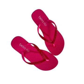 Chinelo Feminino com Glitter Tradicional Beira Rio (ROSO)