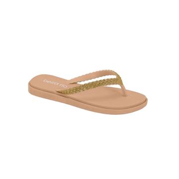 Chinelo Feminino de Trança com Glitter Beira Rio (NUDE)