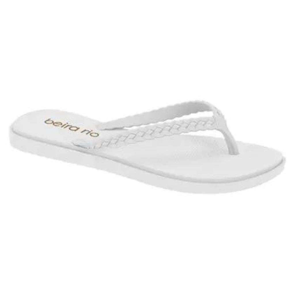 Chinelo Feminino com Trança Beira Rio (Branco)