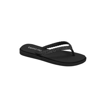 Chinelo Feminino de Trança com Glitter Beira Rio (PRETO)