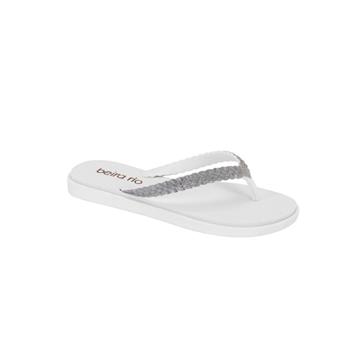 Chinelo Feminino de Trança com Glitter Beira Rio (BRANCO)
