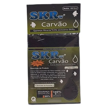 SKRW ESPONJA FILTRANTE CARVÃO 16 X 12CM