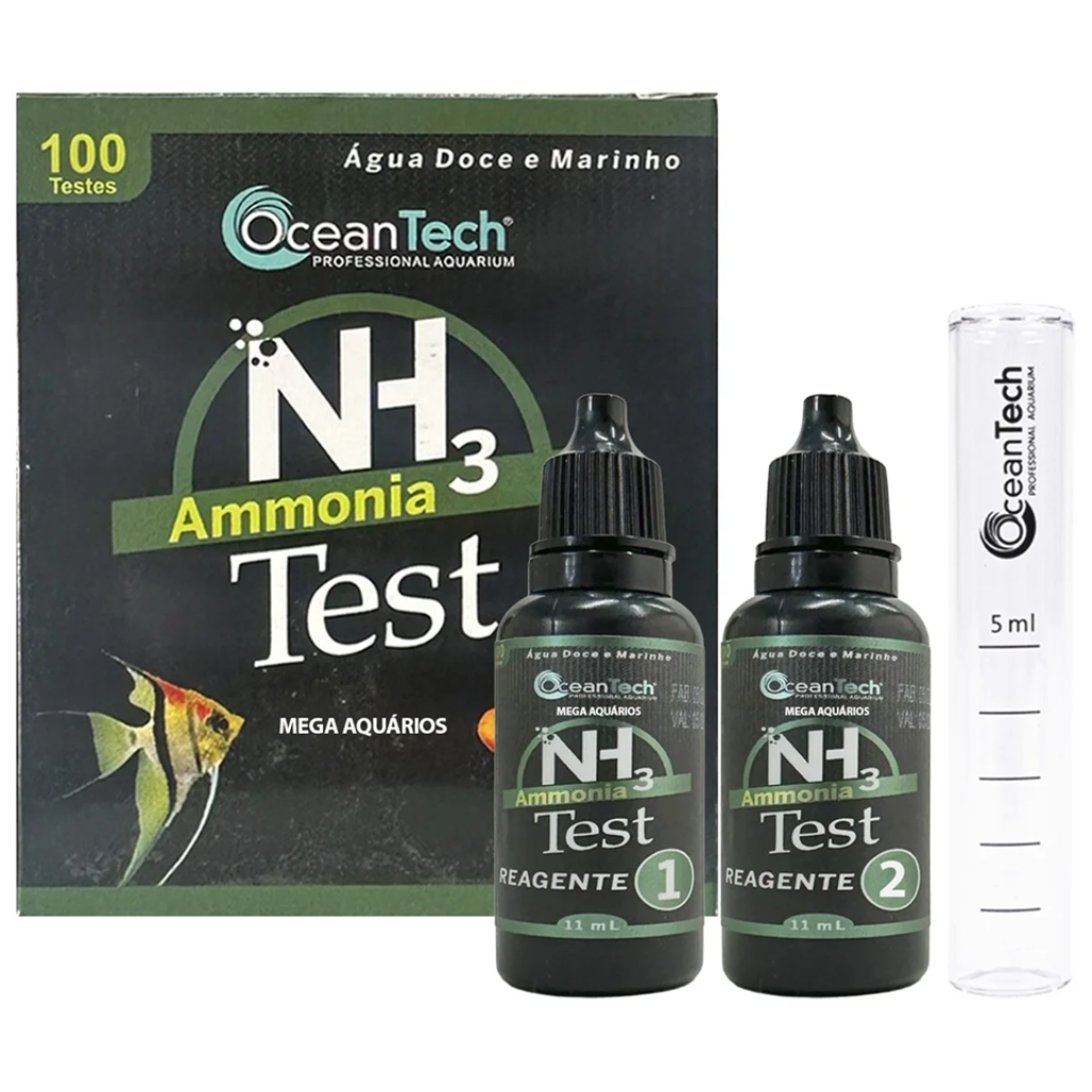 OCEAN TECH TESTE AMÔNIA NO3 100 TESTES (ÁGUA DOCE E MARINHO)