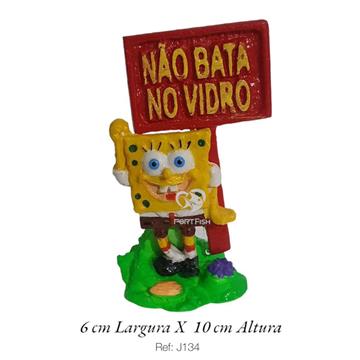 ACE PET ENFEITE J134 BOB ESPONJA PLACA NÃO BATA NO VIDRO