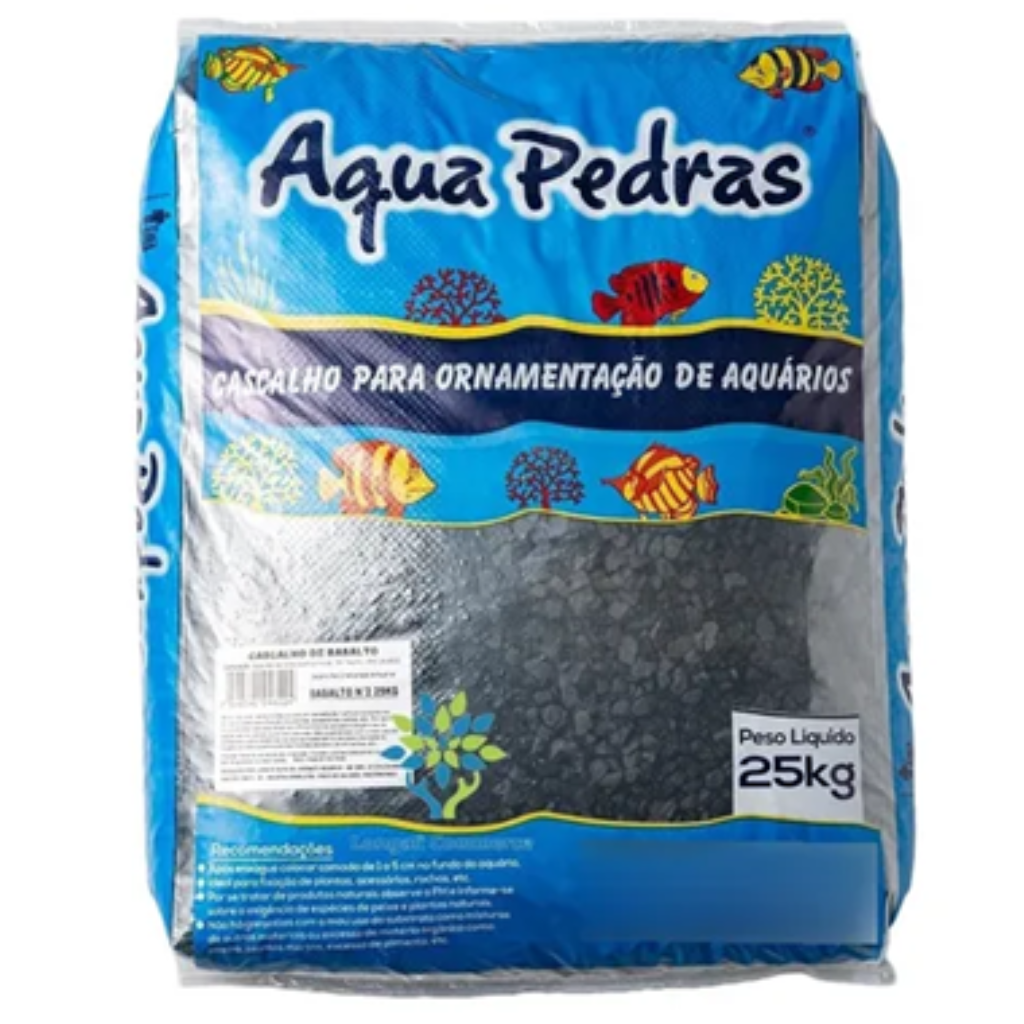 AQUA PEDRAS CASCALHO BASALTO 25KG Nº 02