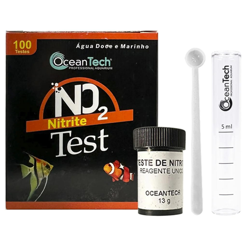 OCEAN TECH TESTE NITRITO NO2 100 TESTES (ÁGUA DOCE E MARINHO)
