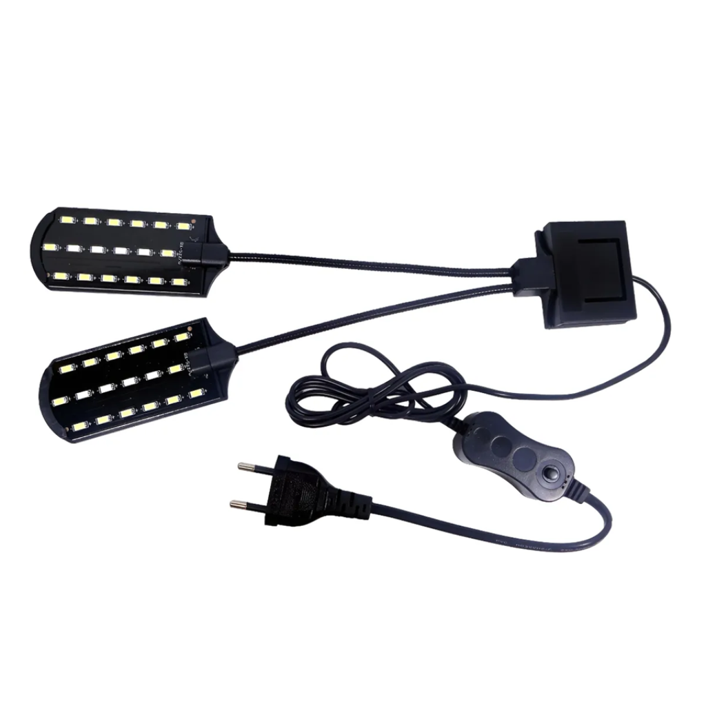 SOMA LUMINARIA LED X7 PRETA 15W LED BRANCO/VERMELHO AUTOVOLT