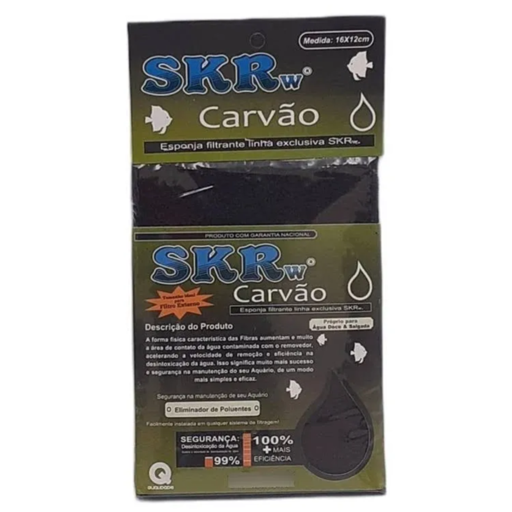 SKRW ESPONJA FILTRANTE CARVÃO 44 X 25CM