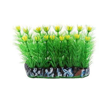 SOMA PLANTA PLASTICA TAPETE COM FLOR AMARELA 6CM