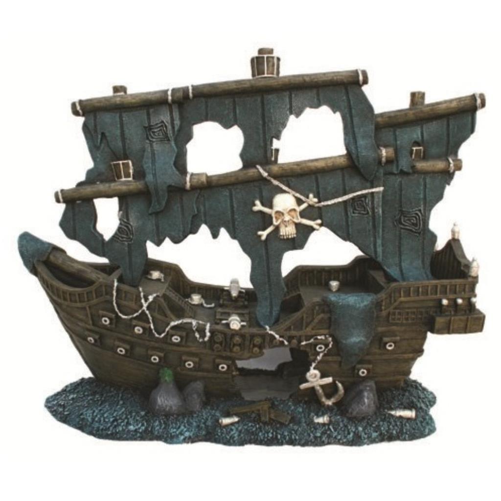 ACE PET ENFEITE CH2252BS NAVIO NAUFRAGADO 20,5CM X 8CM X 17,5CM